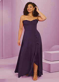 Barbie ♥ Azazie Bridesmaid Dresses Plum A-Line Sweetheart Neckline Chiffon Dress image8