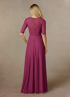 Azazie Raelyn Mother of the Bride Dresses Mulberry A-Line Lace Mesh Dress image2