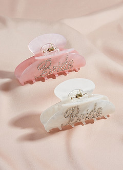 front Bride Rhinestone Claw Clips