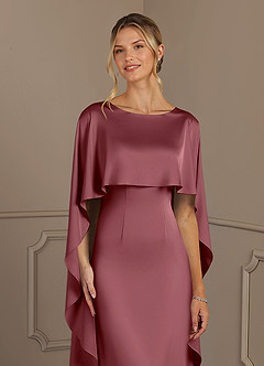 Azazie Eli Mère de la mariée Robes Robe Fourreau en Satin extensible Col de bateau Rose Du Désert image5