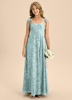 Azazie Rosey Junior Mist A-Line Sweetheart Neckline Floral Burnout Dress image6