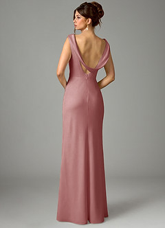 Azazie Kieryn Bridesmaid Dresses Dusty Rose Mermaid Pleated Stretch Satin Dress image6