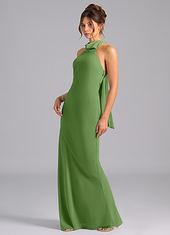 Azazie Velli Bridesmaid Dresses Basil Mermaid High Neck Chiffon Dress image1