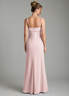 Azazie Ellia Bridesmaid Dresses Blushing Pink Sheath Bow Chiffon Dress image5
