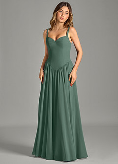 Azazie Evadina Suknie dla druhen Linia A Gorset Szyfon Do ziemi Sukienka image4