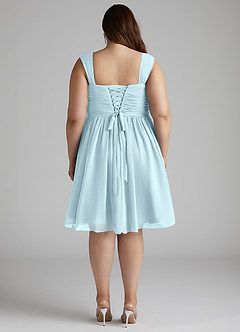 Azazie Angie Bridesmaid Dresses Cloud Blue A-Line Corset Chiffon Dress image14