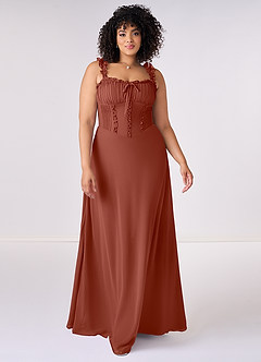 Barbie ♥ Azazie Bridesmaid Dresses Auburn A-Line Sweetheart Neckline Chiffon Dress image6