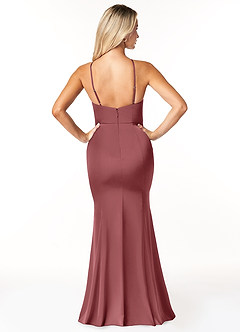 Azazie Stacey Final Sale Agave Mermaid Stretch Satin Dress image2