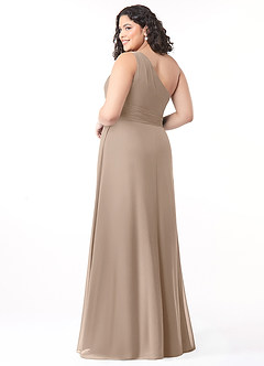 Azazie Dallas Bridesmaid Dresses Taupe A-Line One Shoulder Chiffon Dress image7