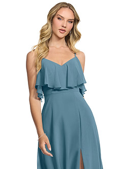 Azazie Jean Bridesmaid Dresses Bermuda A-Line Chiffon Convertible Dress image4