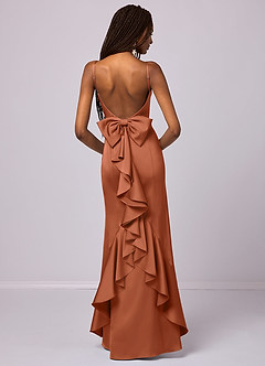 Barbie ♥ Azazie Bridesmaid Dresses Cedar Rose Mermaid Bow Stretch Satin Dress image1