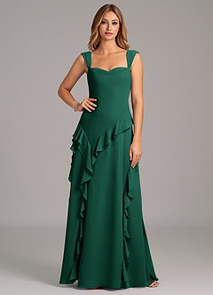 Azazie Sloane Bridesmaid Dresses Emerald A-Line Sweetheart Neckline Chiffon Dress image5