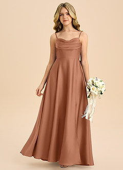 Azazie Bear Junior Bronzer A-Line Sweetheart Neckline Stretch Satin Dress image3