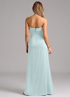 Azazie Aretha Bridesmaid Dresses Sea Glass A-Line Strapless Stretch Satin Convertible Dress image7