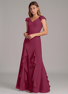 Azazie Nessa Abiti da Damigella Abito A-Line in Chiffon Gelso image6