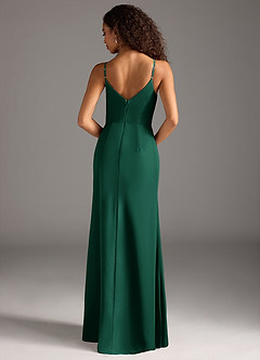 Azazie Deandra Bridesmaid Dresses Emerald Mermaid Pleated Chiffon Dress image6