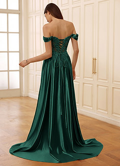 Rowane Green Corset Rhinestone Sheer Lace Prom Dress image9