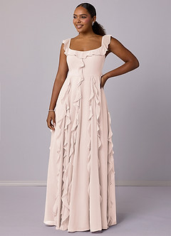 Barbie ♥ Azazie Bridesmaid Dresses Rose Petal A-Line with Pockets Chiffon Dress image9