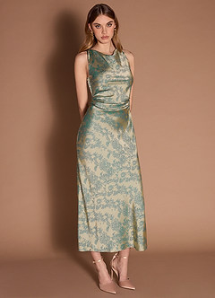 Gelina Platinum Teal Maxi Dress image5