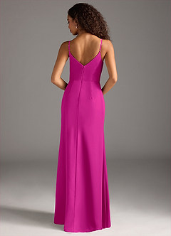 Azazie Deandra Bridesmaid Dresses Fuchsia Mermaid Pleated Chiffon Dress image6