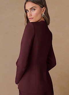 front Elara Cabernet Blazer tailleur à tissage raffiné