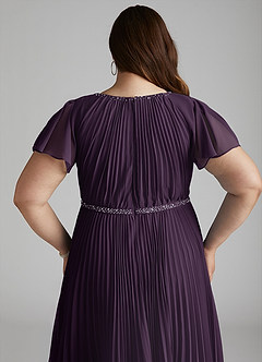 Azazie Kara Modest Bridesmaid Dresses A-Line Pleated Chiffon Floor-Length Dress image5