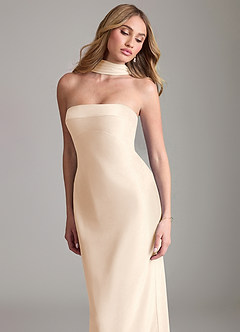 Azazie Lusinda Bridesmaid Dresses White Alabaster Mermaid Off the Shoulder Chiffon Convertible Dress image8