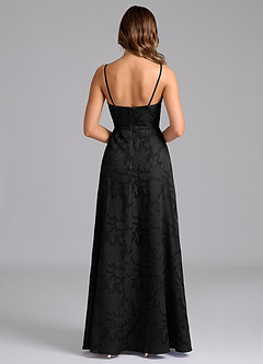 Azazie Wren Bridesmaid Dresses Black A-Line Strapless Floral Burnout Dress image6