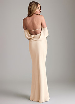 Azazie Lusinda Bridesmaid Dresses White Alabaster Mermaid Off the Shoulder Chiffon Convertible Dress image2