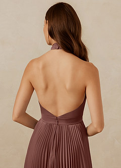 Christian Siriano Bridal for Azazie 1007 Bridesmaid Dresses Espresso A-Line Pleated Stretch Satin Dress image7
