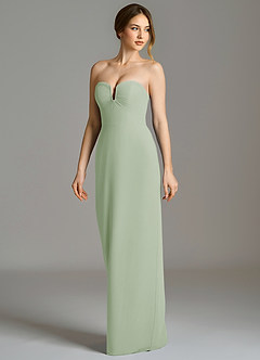 Azazie Darcie Abiti da Damigella Abito Convertibile Tubino in Chiffon Senza Cinturino Verde Salvia image5