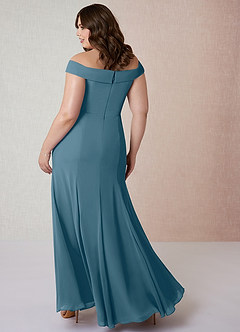 Azazie Lecia Bridesmaid Dresses Bermuda Empire Off-The-Shoulder Pleated Chiffon Convertible Dress image9