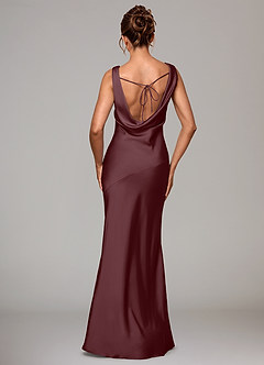 Azazie Rylina Bridesmaid Dresses Sangria Mermaid Stretch Satin Dress image5