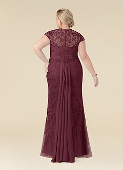 Azazie Jamila Kleider für die Brautmutter Meerjungfrau-Linie Spitze Kleid Cabernetrot image8
