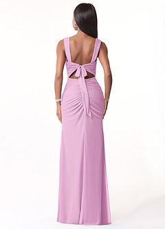 Azazie Jesaphine Bridesmaid Dresses Candy Pink Sheath Ruched Mesh Dress image3
