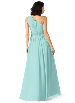 Azazie Mathilda Jurken voor bruidsmeisjes Jurk van Chiffon met A-Lijn One-Shoulder Aqua image2