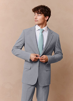 front Savile Grey Wool Blend Suit