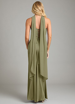 Azazie Sorrel Vestidos de damas de honor Vestido de Pistacho de Satén Elástico de Corte Sirena Convertible con Sin tirantes image9