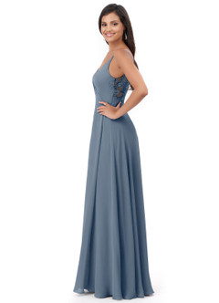 Azazie Lennon Bridesmaid Dresses Twilight A-Line Lace Chiffon Dress image3