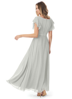 Azazie Daphne Modest Bridesmaid Dresses A-Line Ruffled Chiffon Floor-Length Dress image10