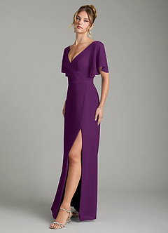Azazie Ambrosia Robes de demoiselle d'honneur Robe Trapèze en Mousseline de soie Plissée Grain De Raisin image4