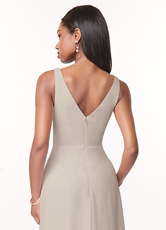 Azazie Nala Brudtärnklänningar Klänning av A-Linje i Chiffong Plisserad Frost image5