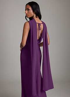 Azazie Linelle Robes de demoiselle d'honneur Robe Sirène en Mousseline de soie Plissée Grain De Raisin image9