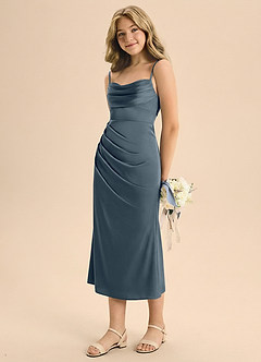 Azazie Mai Junior Klä av Tubklänning i Stretch Satin Plisserad image1