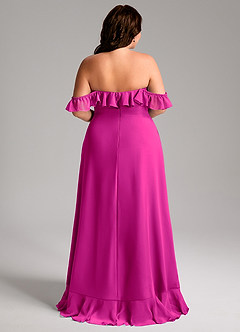 Azazie Lyra Abiti da Damigella Abito Convertibile A-Line in Chiffon Fucsia image12