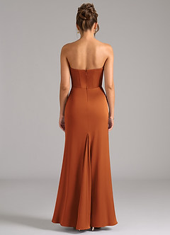 Azazie Debby Bridesmaid Dresses Cinnamon Mermaid Strapless Stretch Satin Convertible Dress image7