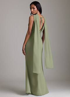 Azazie Linelle Bridesmaid Dresses Pistachio Mermaid Pleated Chiffon Dress image10