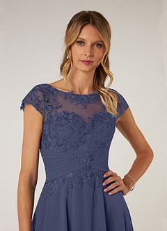Azazie Shonda Mother of the Bride Dresses Stormy Lace Chiffon Dress image6