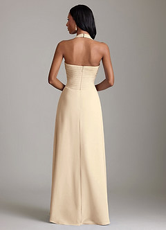 Azazie Clarisa Abiti da Damigella Abito A-Line in Chiffon Plissettato Champagne image2