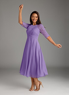 Azazie Dorothea Mother of the Bride Dresses Tahiti A-Line Scoop lace Chiffon Dress image2